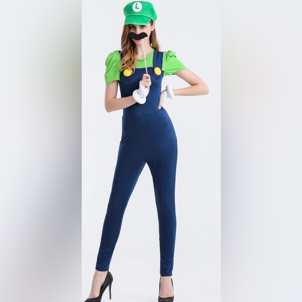 Luigi Super Mario Bros Womens Costume Small 4-6
